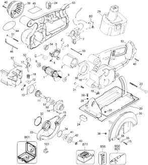 Default Diagram and Parts List for 2832K Type 3 Black and Decker Trimmer